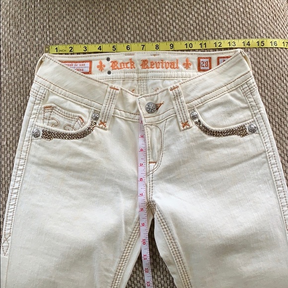 Rock Revival Cream “Debbie” Crystal Bootcut Jeans - Picture 7 of 8